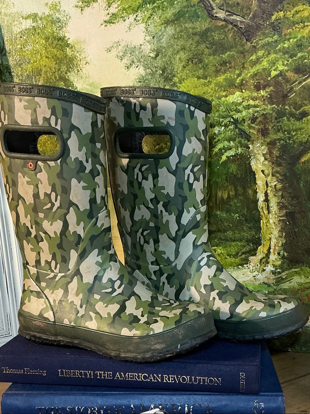 Bogs Kids Camouflage Rain & Snow Boots - Green Camo
